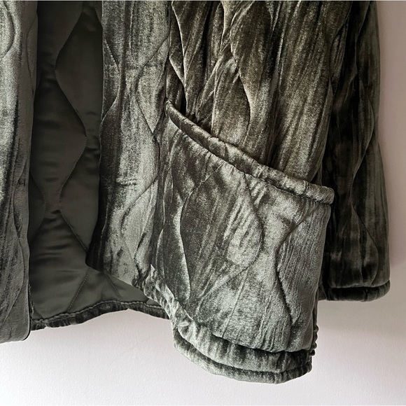 French Quilted Deep Green-Blue Jacket - NWT - Picture 4 of 6